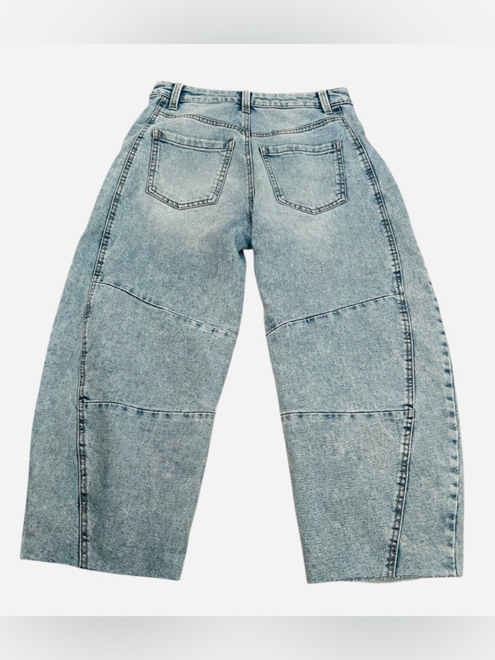 BCBGeneration - BARREL LEG Light Blue Boyfriend Jeans 👖 frayed hem - Picture 11 of 11